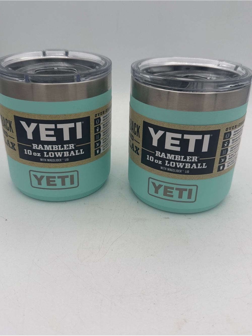 Yeti Rambler 10 oz Lowball Tumblers seafoam